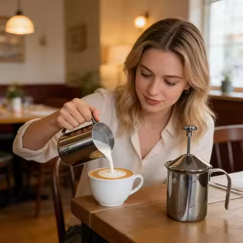 Manual Frother Stainless Steel Coffee Foam Maker Milk Frothing Pitcher For Hot Chocolate Latte Espre