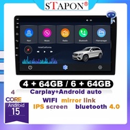STAPON 9inch 6+64G 4+64G Android15 carplay android auto ips voice command 2din car android STEREO ca