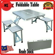 🔥READY STOCK🔥 NS Aluminium Camping Folding Table With Chair || MEJA CAMPING LIPAT DENGAN 4 KERUSI