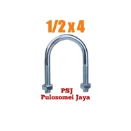 U Bolt 1/2 x 4 U Clamp/ 1/2 x 4 Pipe Clamp/ 1/2 x 4