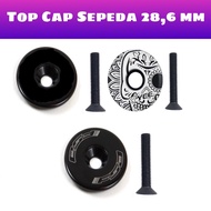 Top Cap Stem Sepeda FSA Black Pattern Screw 28.6 mm Fork Headset Cover Stem Fixie