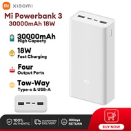 Xiaomi Mi PowerBank 3 30000mAh Quick Charge Power Bank Type-C&USB-C 18W Dual Input Output Powerbank 