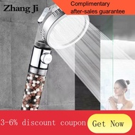 shower ZhangJi Bathroom 3-Function SPA Shower Head with Switch Stop Button high Pressure Anion Filter Bath Head Water Sa
