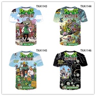 Plants Vs Zombies Game 3D Print BoyKids T-shirt Casual Cool Children's Boys T-shirt 2024 Summer New