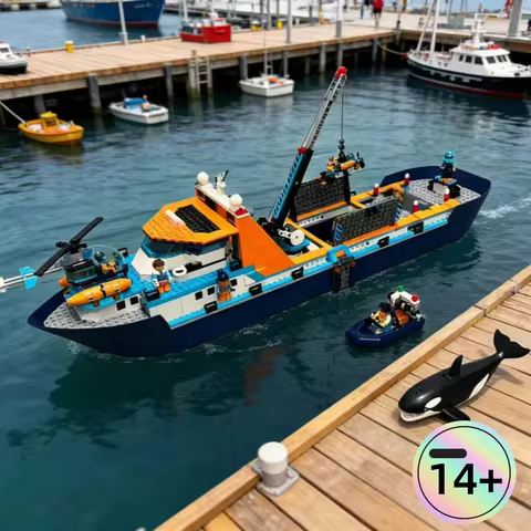 2026 Hot City Series Exploration Vessel 60368 Deep Sea Marine Research Arctic 815PCS Research Ship B