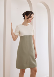 kade.bkk | เดรสลำลอง รุ่น Anna Dress เดรสสั้น 2 สีตัดกัน (KAD30)