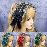 Lolita Gothic Dark Series Gothic Lady Shenxi Crown lolita Headband Gothic Lace Hair Accessories Head