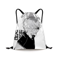 Anime Jujutsu Kaisen Shopping Bag Gojo Satoru Drawstring Bag Anime Sling Backpack