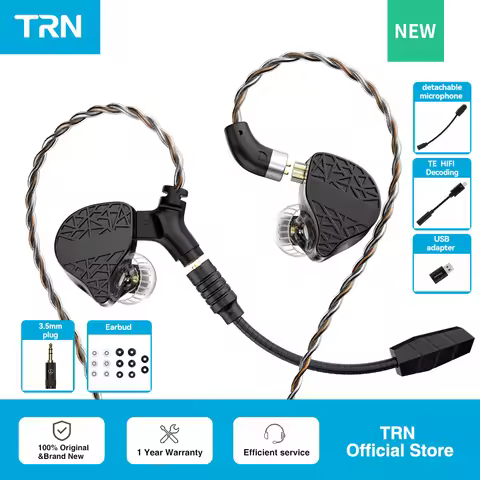 TRN Mars Hifi In-Ear Earphone Triple Hybrid 1DD + 1BA + 1Vibration Driver Wired DJ Monitors Headset 