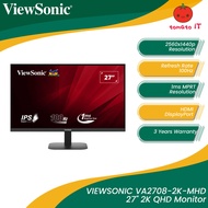 VIEWSONIC VA2708-2K-MHD 27" 2K QHD Monitor