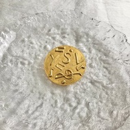 【 日本直送 名牌中古包 】Yves Saint Laurent YSL 圓形胸針 金色 vintage 37uc8r