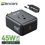 LENCENT 45W การชาร์จเร็วสุด 2.0 GAN PPS USB C ที่ชาร์จเร็วพร้อมเต้าเสียบ AC เข้ากันได้กับ Samsung Ga