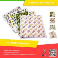 (100pcs) Burger Paper | Burger Wrapping Paper | Food Grade Wax Paper | Burger Wrapper | Sandwich Wra