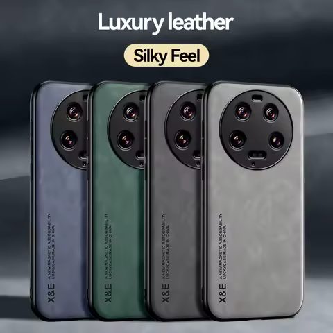 For Xiaomi 13 Ultra Case Luxury Leather Texture Silky Feel Cover With Magnetic Attaction Inside For 