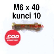 M6x40 bolt key 10 (10 pcs) bolt and nut