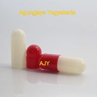MERAH Red-White Capsule Shell Size 0 Capsule/ No. 0 Capsugel/ Capsule Container/