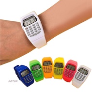 ROTUR Electronic Calculator Classic Fashion LCD Screen Silicone For Kids Wrist Watch