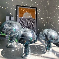 Mushroom Shape Disco Mirror Ball Bedroom Decoration Aesthetic Retro Reflective Sparkle Mushroom Home