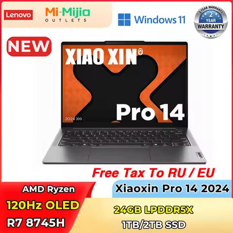 2024 Lenovo Xiaoxin Pro 14 Laptop AMD R7 8745H 24GB 1T/2T SSD 2.8K 120Hz Notebook Lightweight Laptop