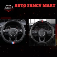 AUDI A4 RS4 A5 RS5 A6 RS6 A7 RS7 A8 RS8 Carbon Fiber Leather Car Steering Wheel Cover