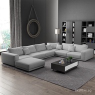 Nordic Technology Fabric Latex Sofa U Corner Sectional Sofa Simple Modern Large and Small Apartment 