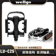 WELLGOVigC25Mountain Bicycle Pedal Semi-Aluminum Alloy Road Bike Pedal Riding Pedal Accessories