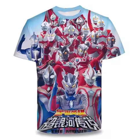 2026 New Kid Anime Ultraman Tiga T Shirt Boy Clothing Kids Boys T Shirt Children Summer Short Sleeve
