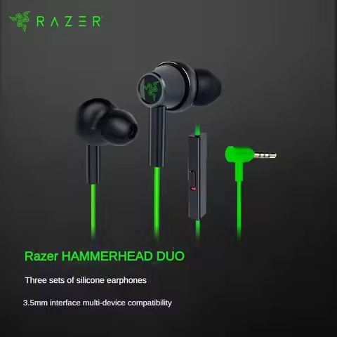 Razer HAMMERHEAD DUO Dual-core In-ear Gaming Earphones Stereo Music Sports Headset 3.5mm Wired Earbu