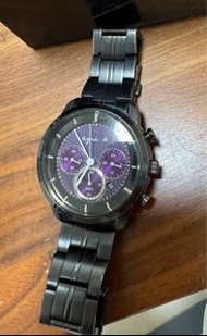 Agnes b 紫色黑鋼錶