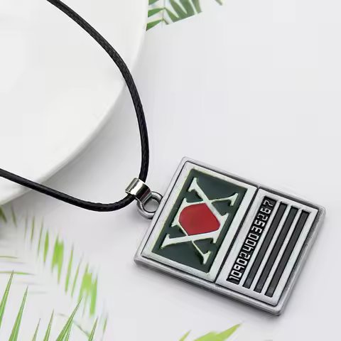 Hunter x Hunter Anime Accessories - Gon's Hunter License Keychain & Necklace Pendant, Anime Merchand