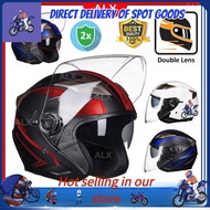 helmet ☛ALX Double Lens Motorcycle Helmet Light Weight Motor Moto Full Face Coverage Protect Topi Keledar☟