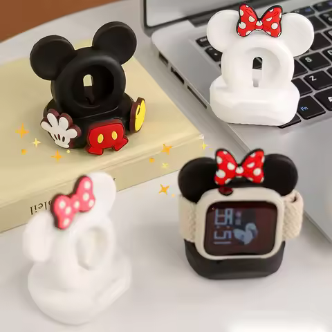 Disney Mickey Charging Base for Apple Watch 7 6 5 4 IWatch 3 2 Silicone Stand Charging Dock Holder D