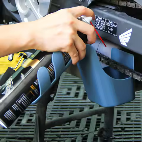 R3MD Motorcycle Bike Chain Cleaning Oil Pollution Storage Box Lubricant Cleaner Agent Splash-Proof T