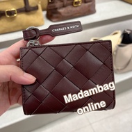 Charles & Keith Ivette Woven Zip Small Wallet Short Authentic Leather From The Shop