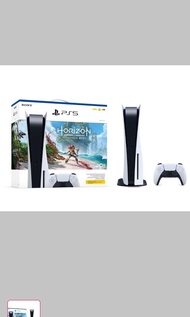 PS5 光碟版連HORIZON FORBIDDEN WEST 連 HORI 賽車方向盤 playstation5