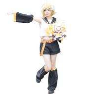 Kagamine Rin Cosplay Kagamine Len Cosplay Halloween Full Set Of Uniforms with Wigs For Men and Women