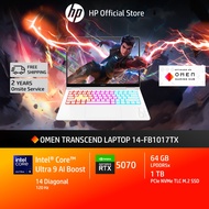 OMEN Transcend Gaming Laptop 14-fb1017TX, White| Intel Core Ultra 9 (13 NPU TOPS)| RTX 5070| 64 GB R
