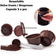 Reusable Dolce Gusto / Nespresso Coffee Capsule 3 x pcs