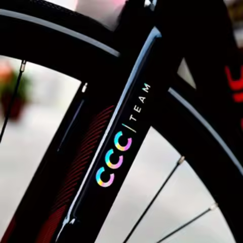2PCS/SET Eye - Catching "CCC TEAM" Holographic Bike Sticker Unique Decal for Bicycle Frame Customiza