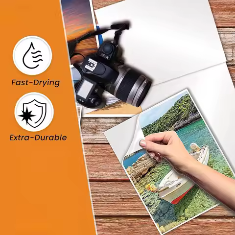 Glossy Self-Adhesive Photo Paper for Inkjet Printer Sticky 115/128/135gsm Compatible with 3R/4R/A4 S