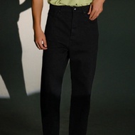 กางเกงยีนส์ ขายาว Baggy Denim ERW Collection สียีนส์ดำ - Black dog