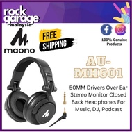 Maono AU-MH601 50MM Drivers Over Ear Stereo Monitor Closed Back Headphones For Music, DJ, Podcast ( 
