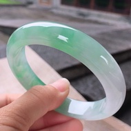Send Certificate Genuine Burmese Ice Green Jade Bangle Women Fine Jewelry Burma Jadeite Bracelets Re