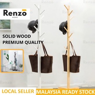 Solid Wood 8 Hook Hanger Hanging Pole Tiang Penyangkut Baju Kayu Stand Rack Clothes Bar Muji Storage
