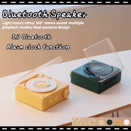 Small desktop black glue clock speaker Portable wireless clock Multimode music player Bluetooth clock speaker ll
