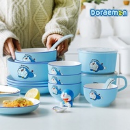 Doraemon Pattern Plate / Bowl / Plate Set Size 4.5-5 - 6-8 inches / 7-7.5-8 inches Cartoon