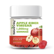 Nature's Key Apple Cider Vinegar Gummies -1000mg 60 Count, for Weight Loss, Digestion, Natural Detox