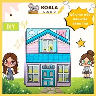 Wednesday And Enid Quiet Book 2 paper doll house baby toy | Enid's Pink House In Quiet Book