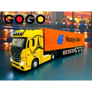 Hapag Lloyd 40ft Container Tractor Truck Model with Gold Square Head Metal