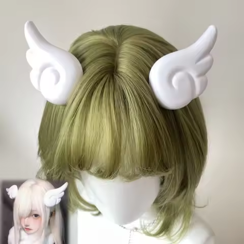 2 Types New Harajuku Steampunk Y2K Headwear Lolita White Angel Wings Hairpin Spicy Girls Gothic Pair